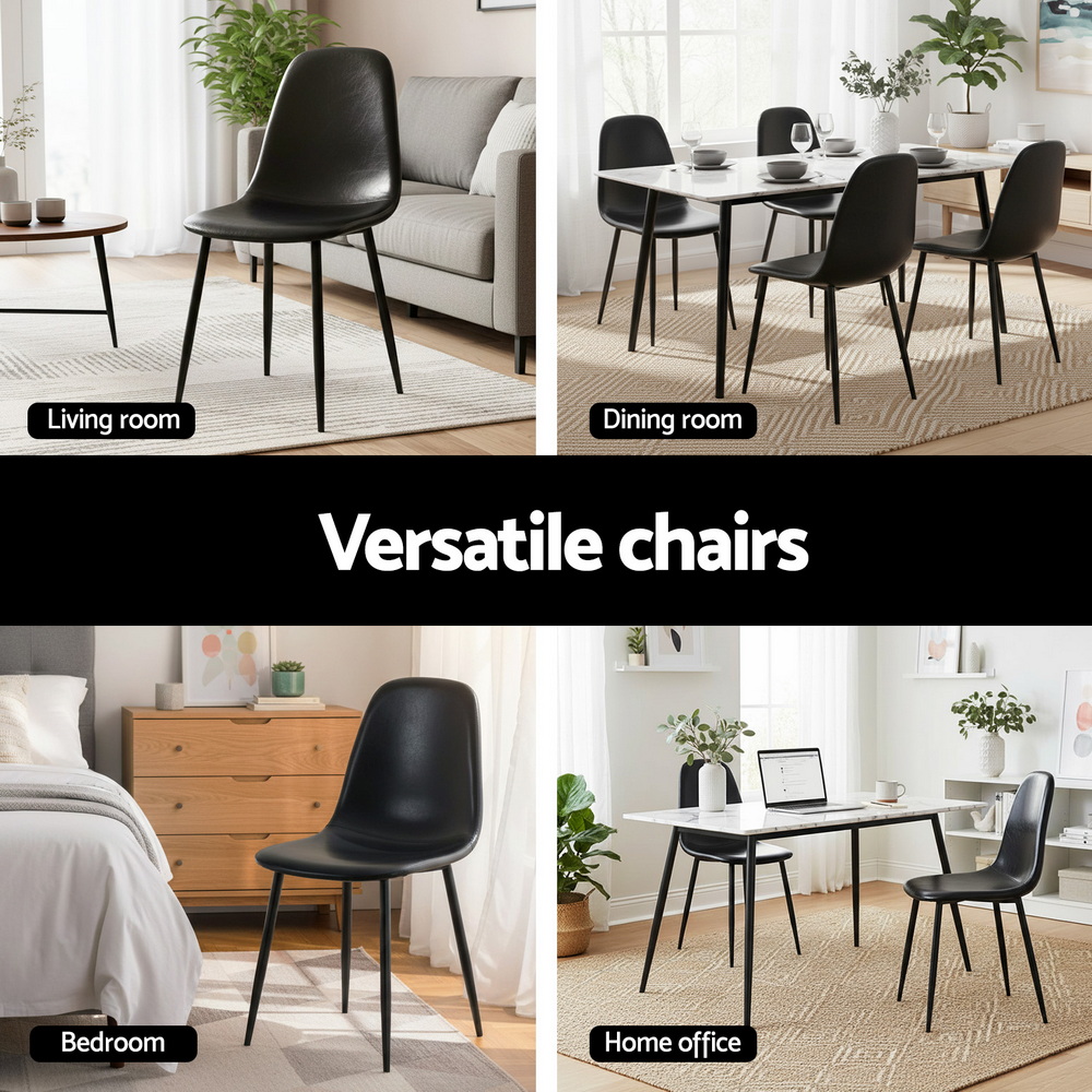 Artiss Retro PU Leather Dining Chairs in Multiple Colours view 5