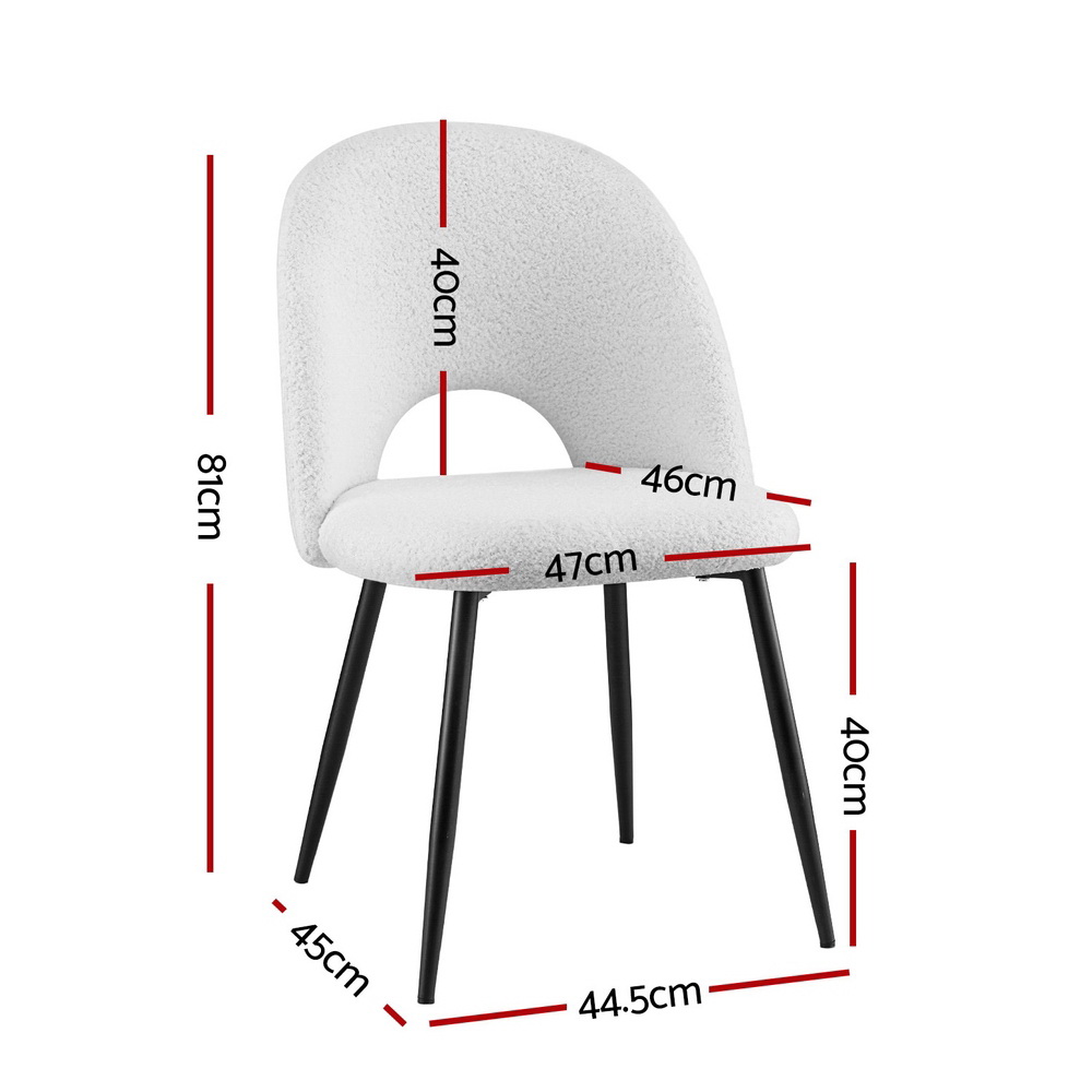 Artiss Sherpa Dining Chair, Single or Set of 2 view 2