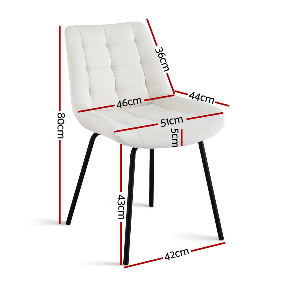 Artiss Velvet Tufted Dining Chairs in Multiple Colours view 2