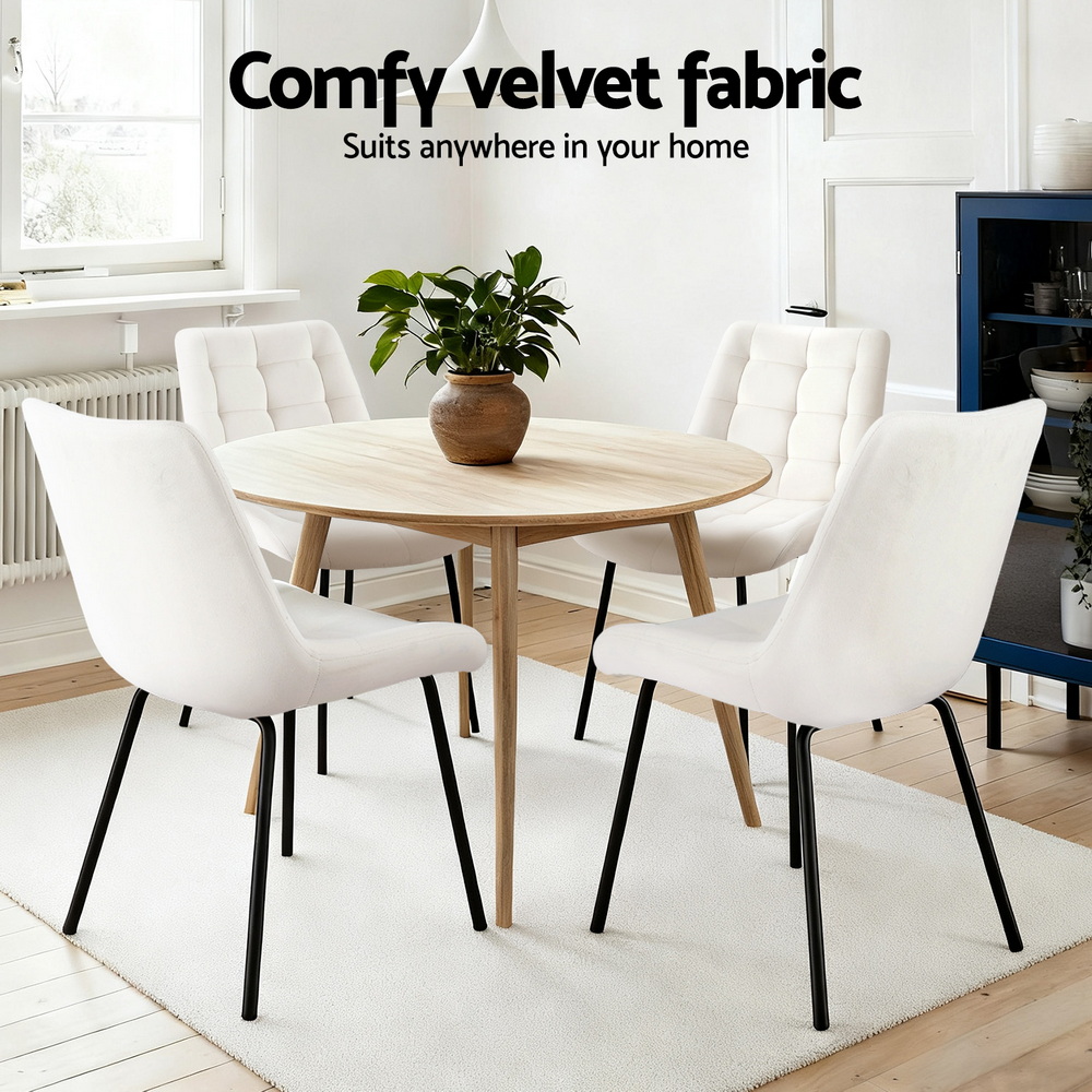 Artiss Velvet Tufted Dining Chairs in Multiple Colours view 5