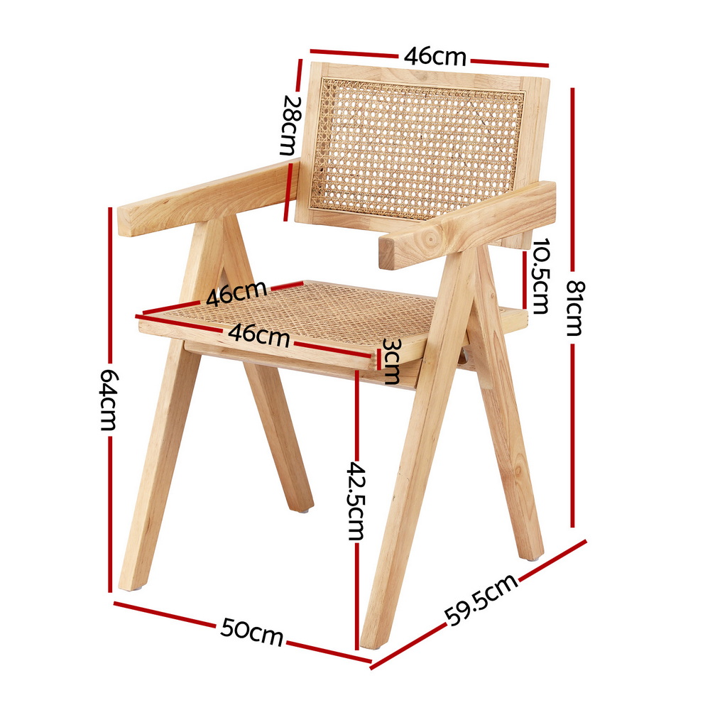 Artiss Rattan Dining Chair, Single or Set of 2 view 2