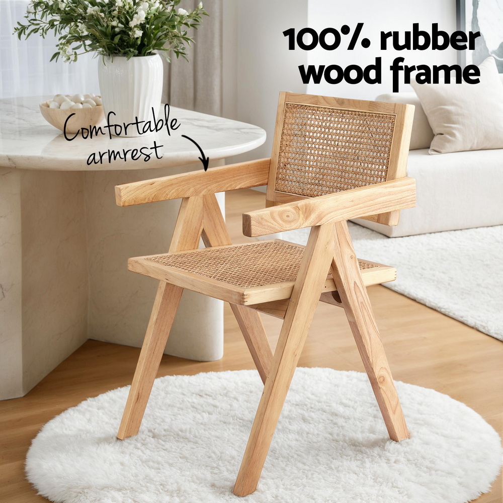 Artiss Rattan Dining Chair, Single or Set of 2 view 4