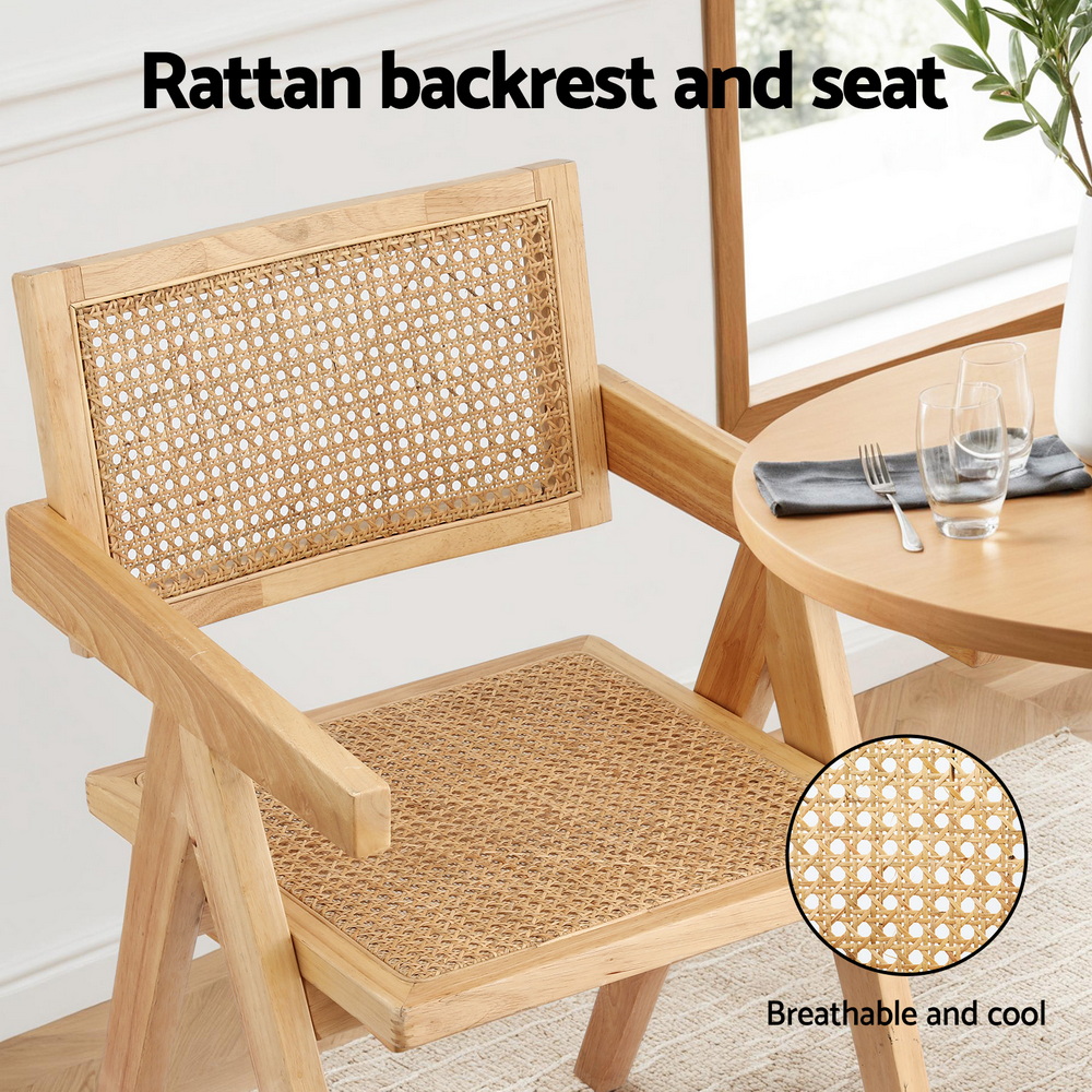 Artiss Rattan Dining Chair, Single or Set of 2 view 5