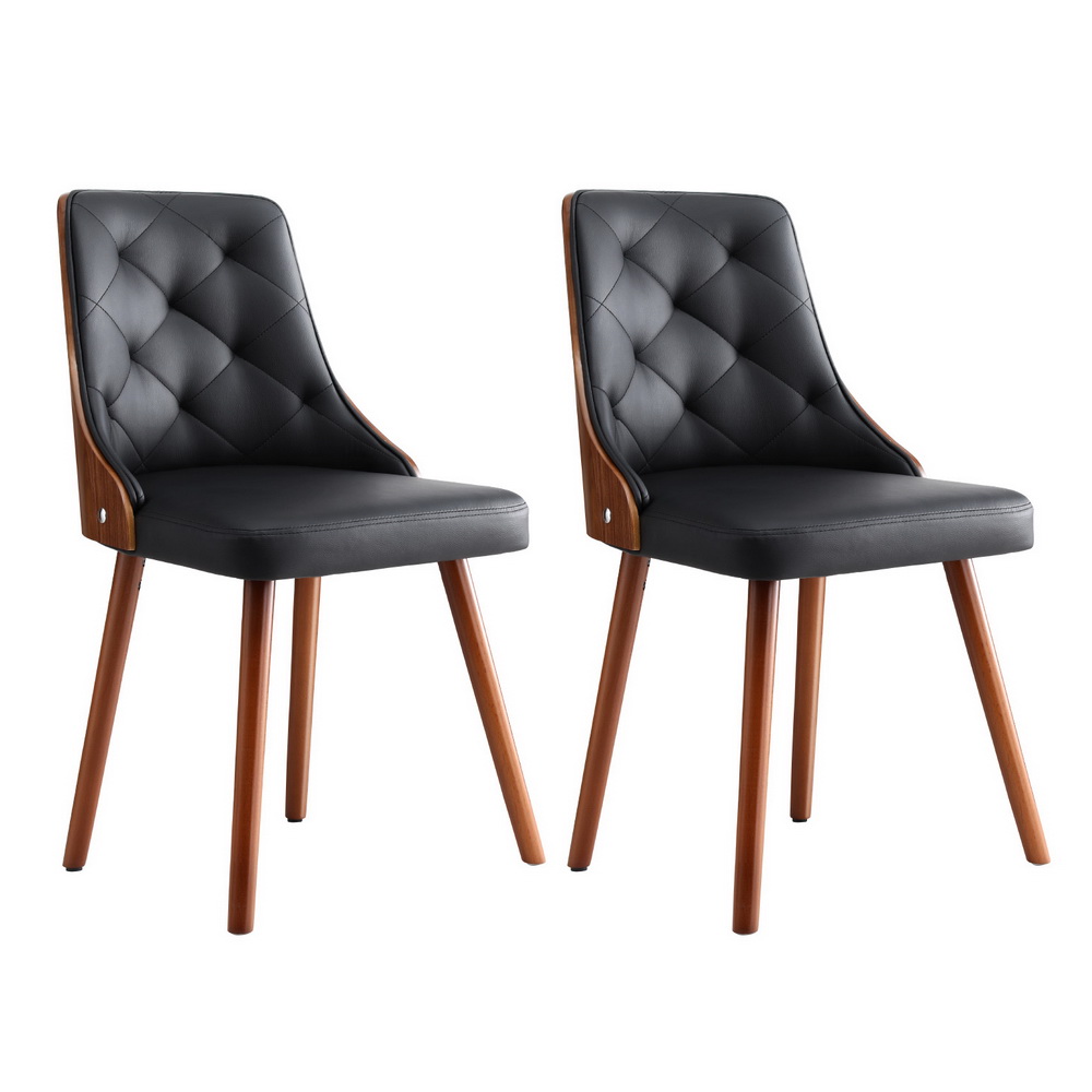 Artiss PU Dining Chairs in Black or White, Single or Set of 2