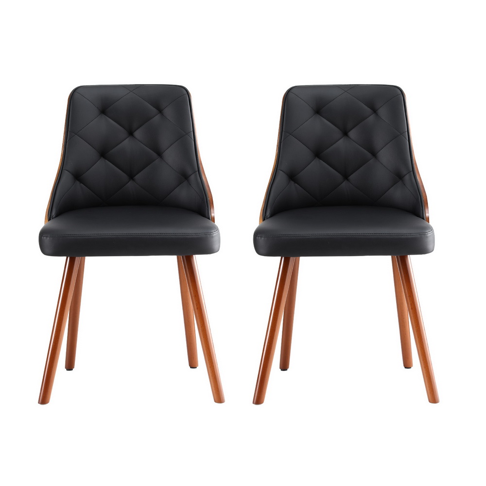 Artiss PU Dining Chairs in Black or White, Single or Set of 2 view 3