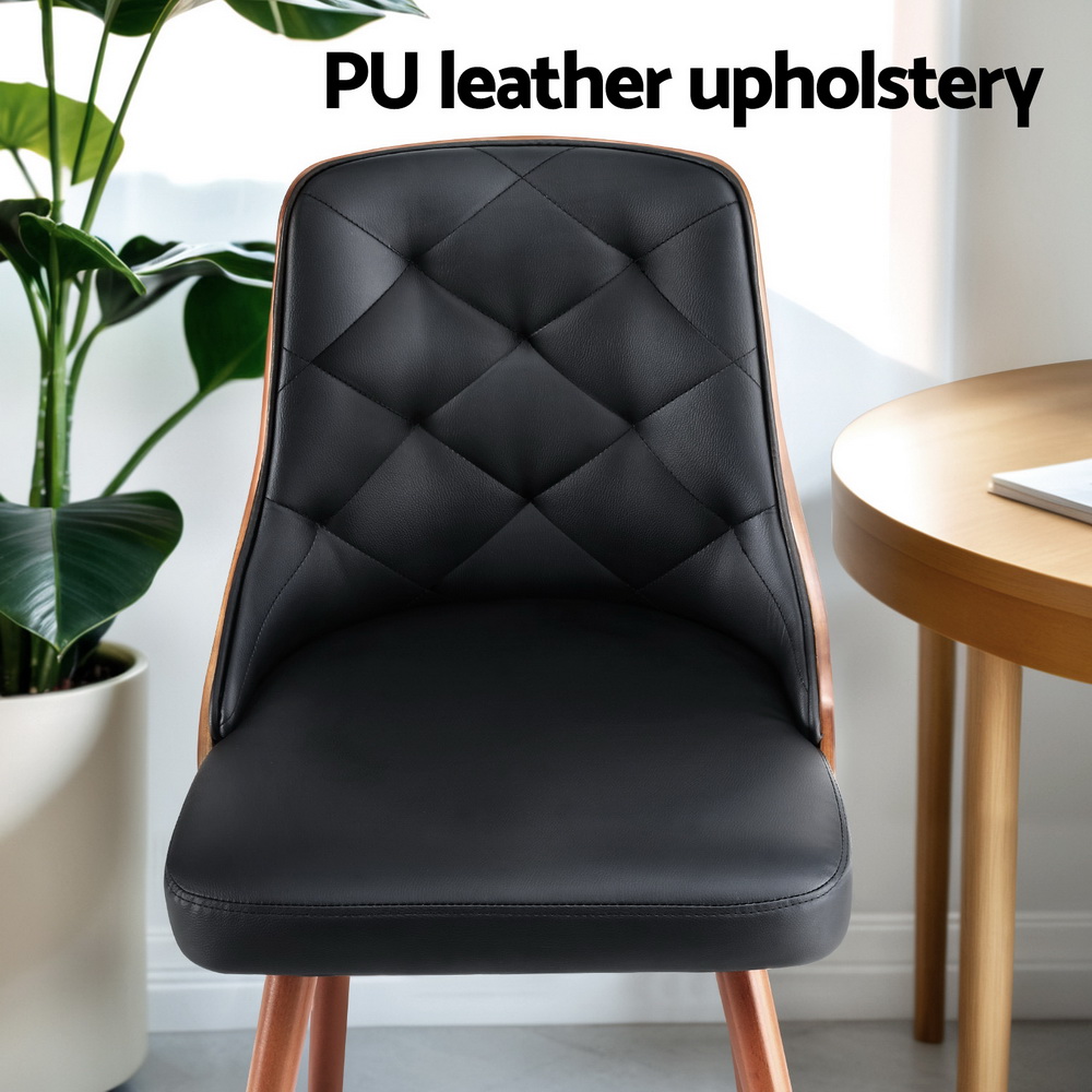 Artiss PU Dining Chairs in Black or White, Single or Set of 2 view 5