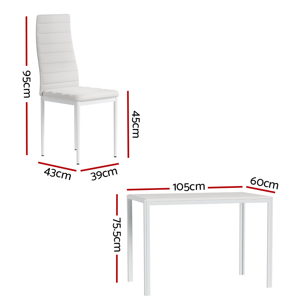 Artiss 5 Piece Dining Set, Table and 4 Chairs, Multiple Styles view 2