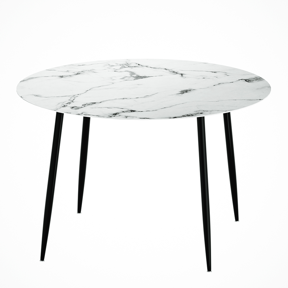 Artiss Round Dining Table Marble Effect 110cm