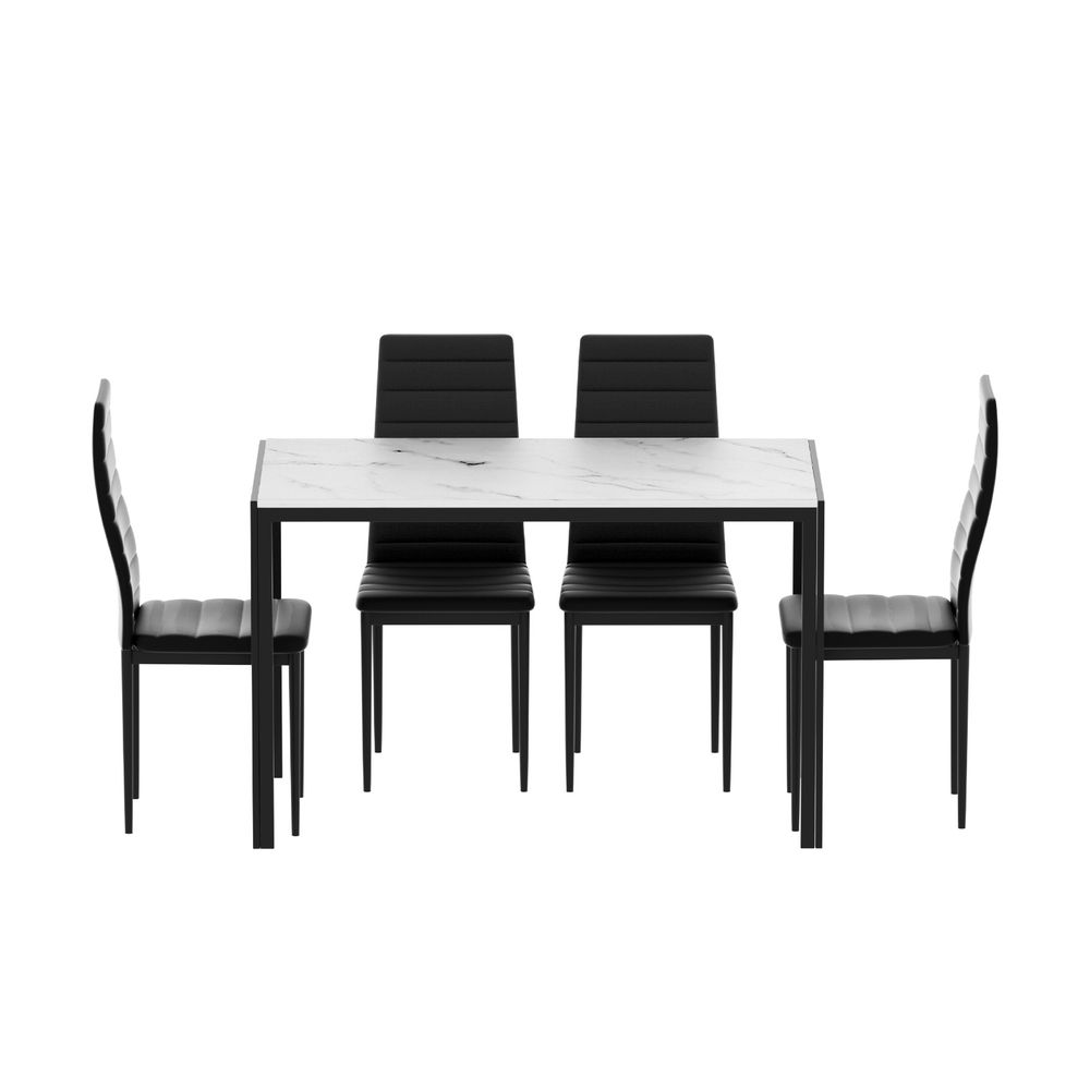 Artiss Marble Effect Dining Table and 4 Chairs Set view 3