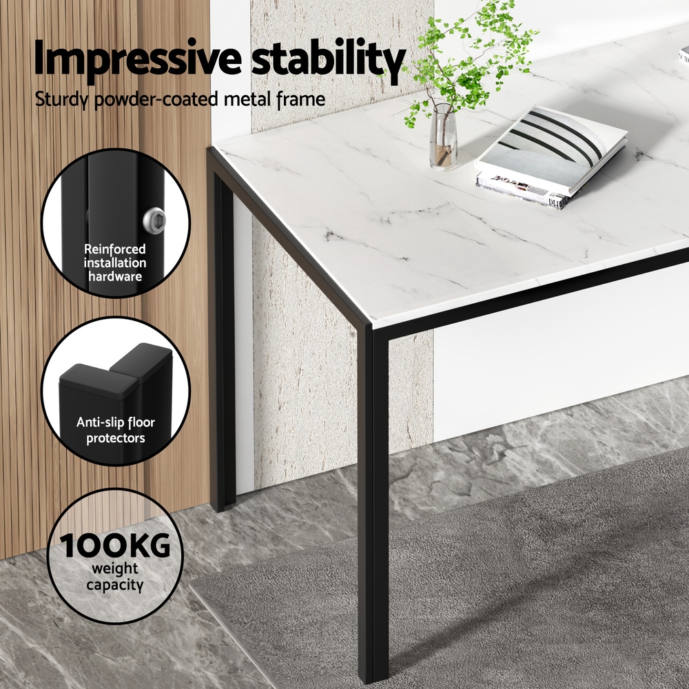 Artiss Marble Effect Dining Table and 4 Chairs Set view 5