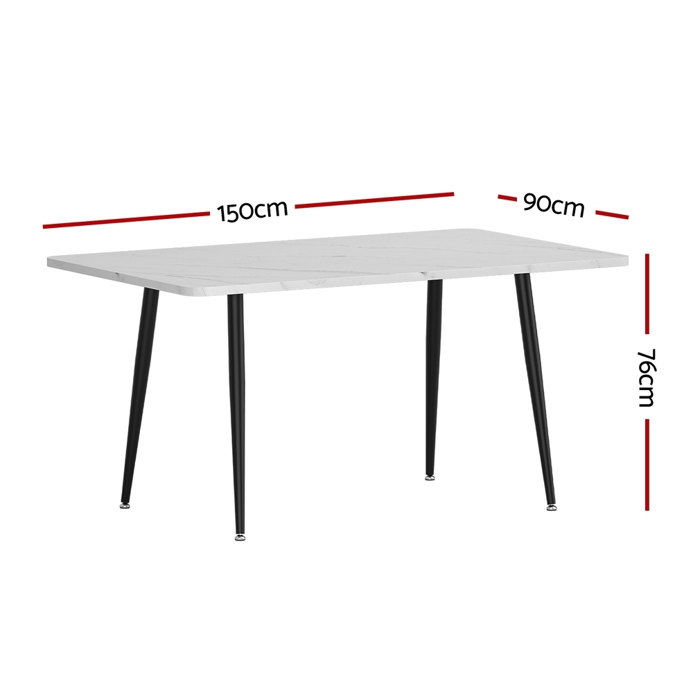Artiss 1.5m Marble Effect Dining Table view 2