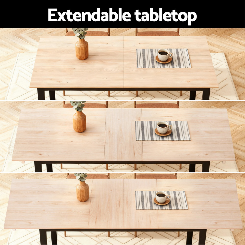 Artiss 2m Extendable Dining Table Natural view 4
