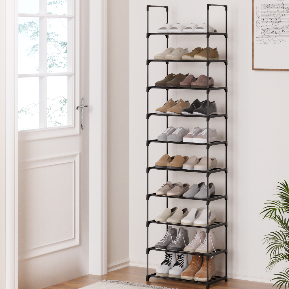 Artiss Dunn Shoe Rack DIY Stackable 10-Tier Black