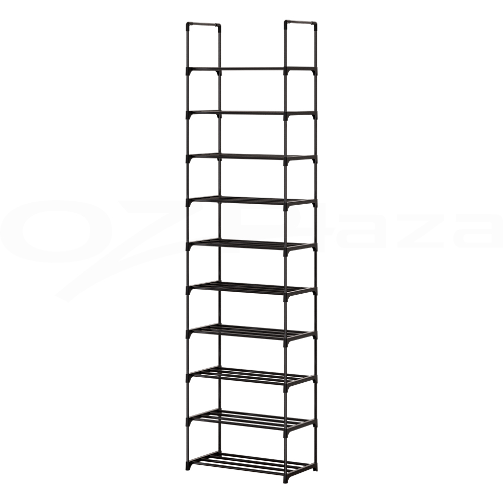 Artiss Dunn Shoe Rack DIY Stackable 10-Tier Black view 3
