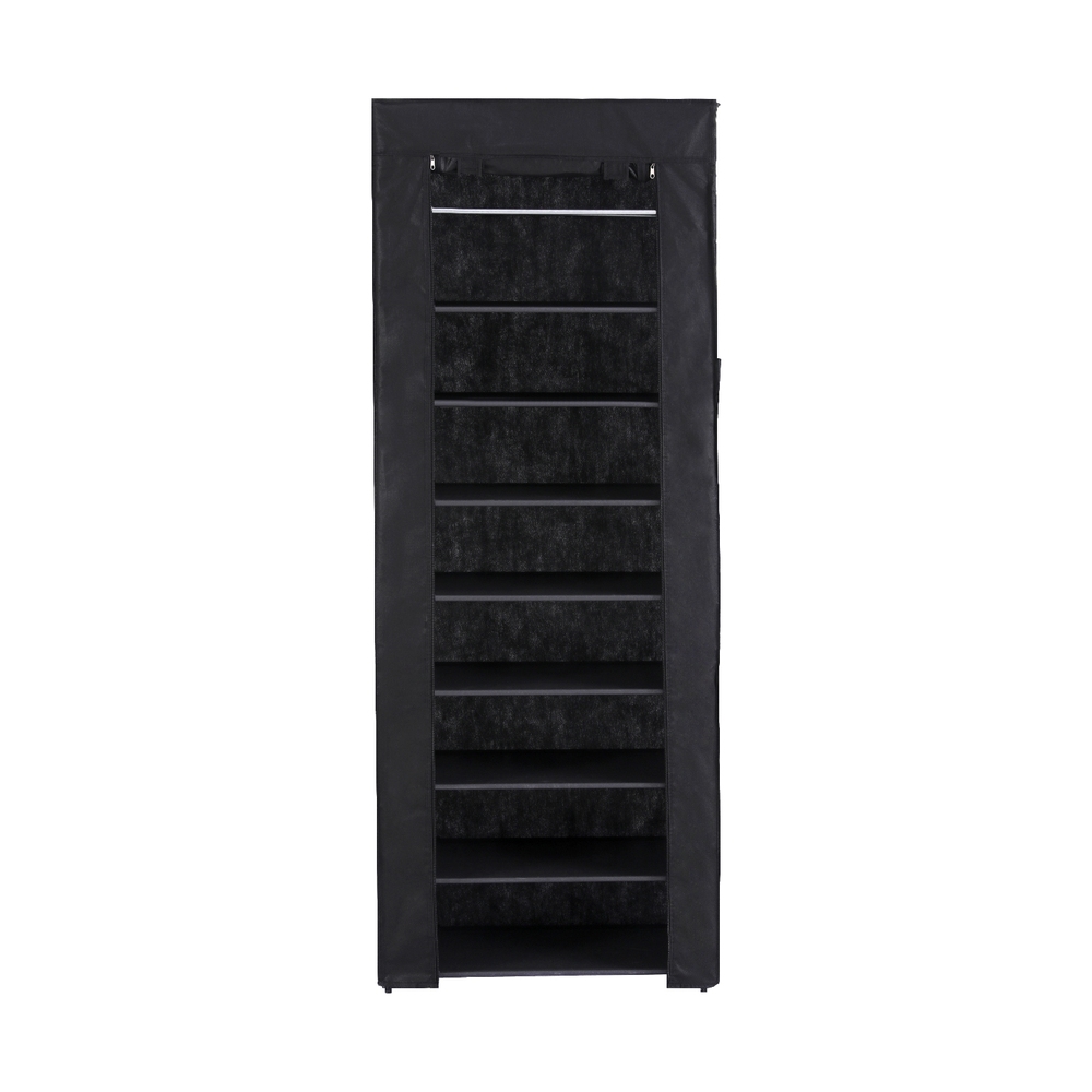 Artiss Shoe Rack Cabinet Removable Cover 10-Tier Black view 5