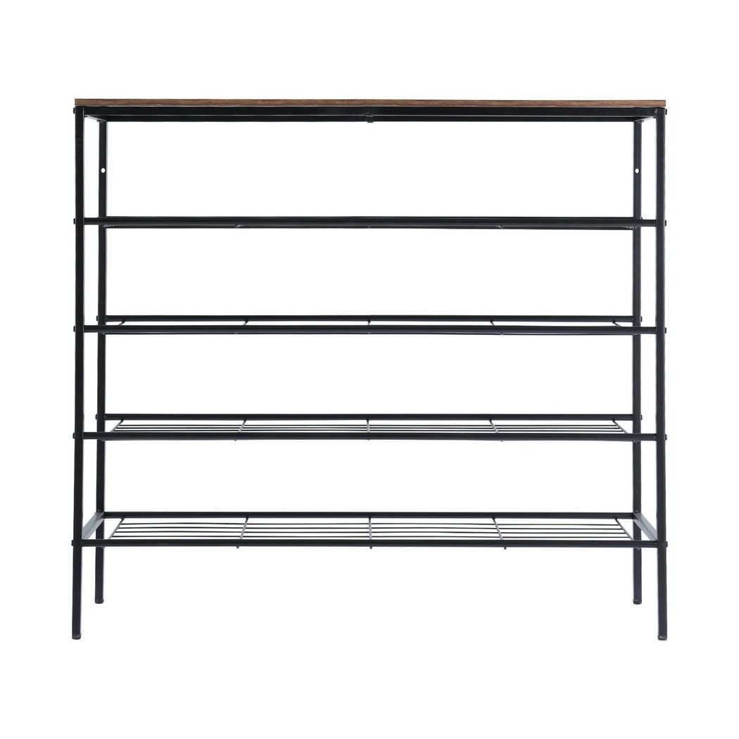 Artiss Bob Shoe Rack 5-Tier 25 Pairs Walnut view 4