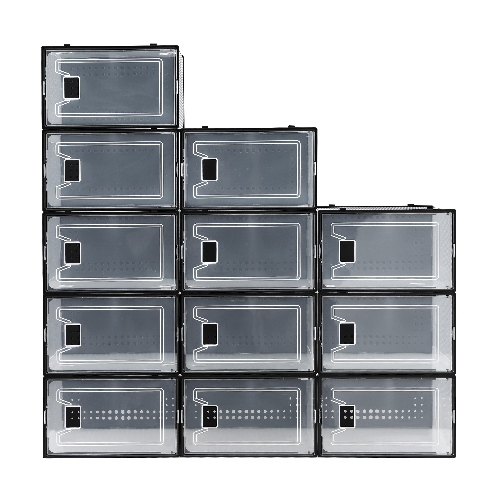 Artiss Shoe Storage Box Set of 12 Stackable Black view 4