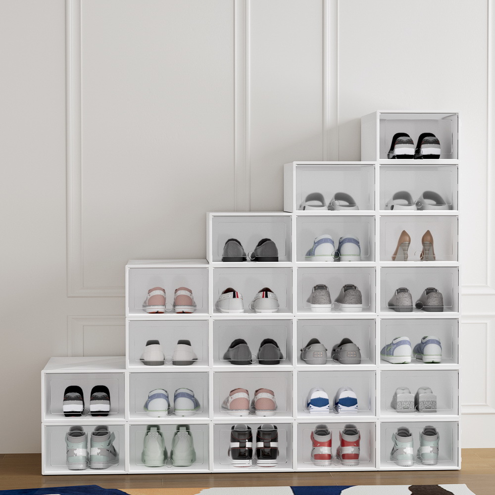 Artiss DIY Stackable Shoe Box Rack White