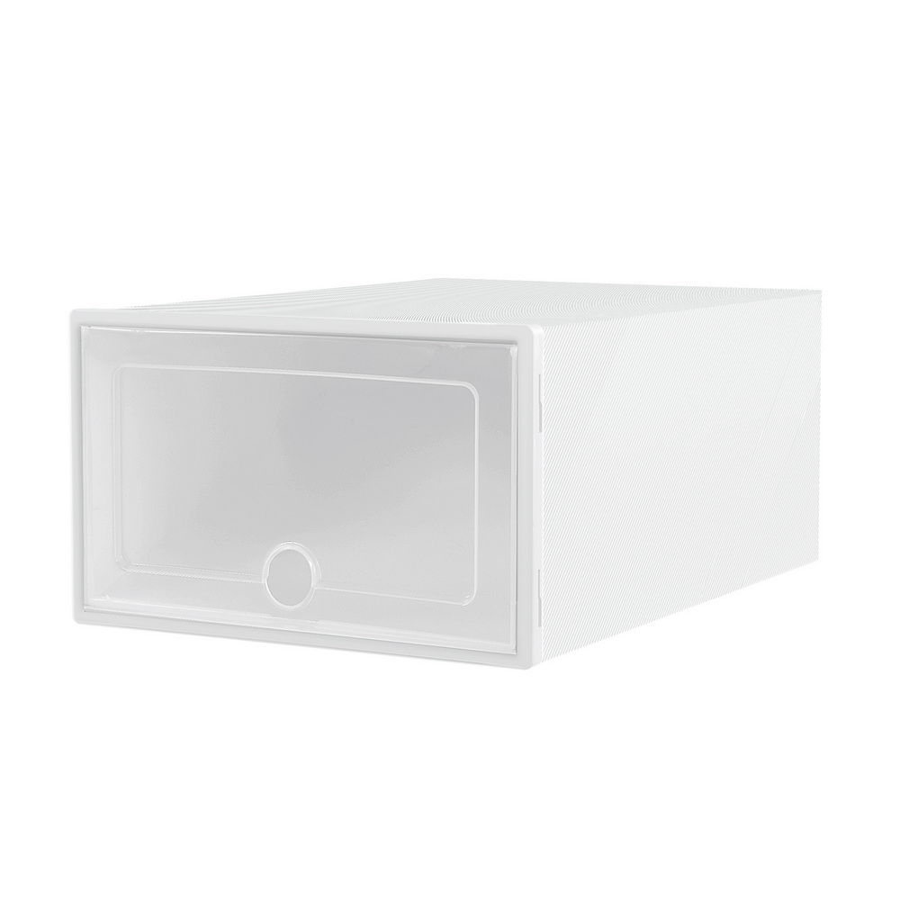 Artiss DIY Stackable Shoe Box Rack White view 3
