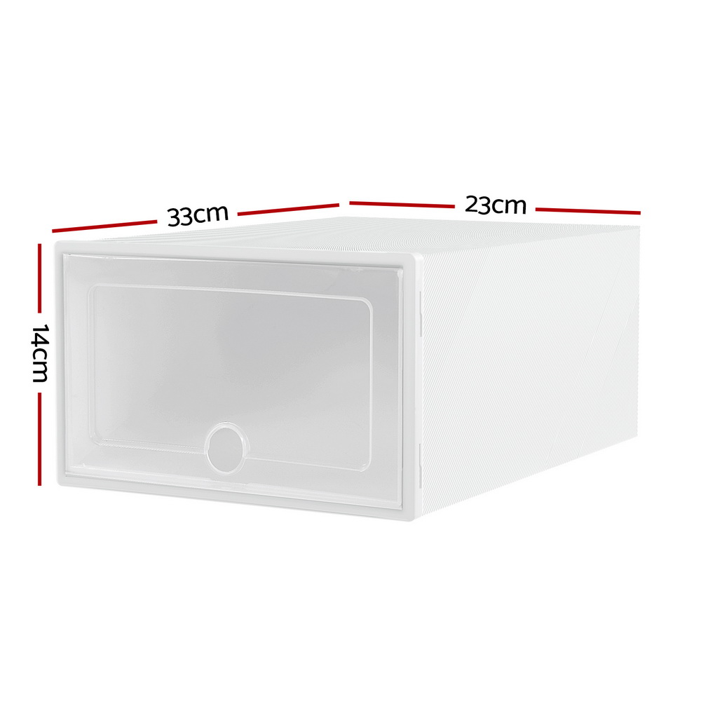 Artiss DIY Stackable Shoe Box Rack White view 4