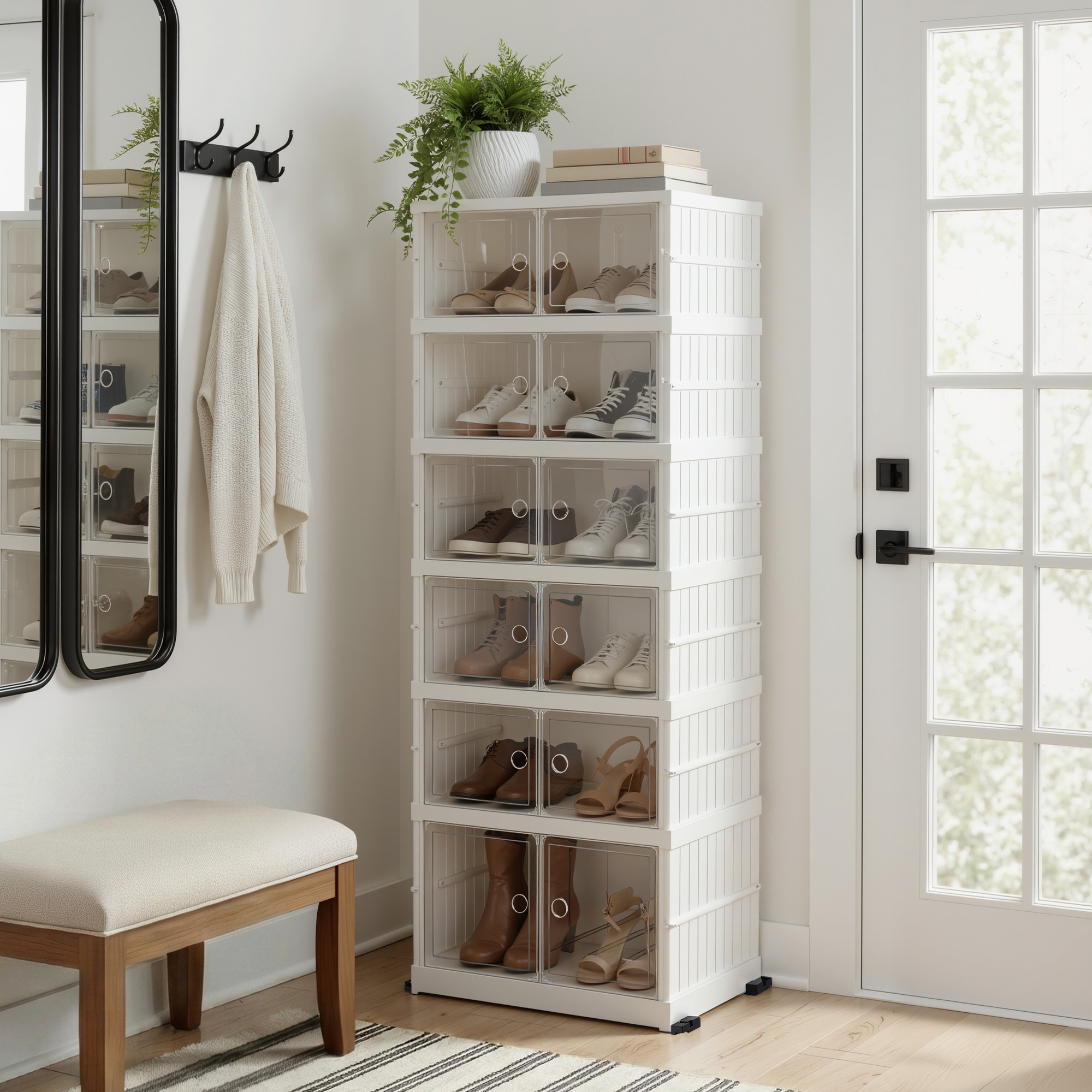 Artiss Foldable Shoe Storage Box 6 Tier 12 Pairs