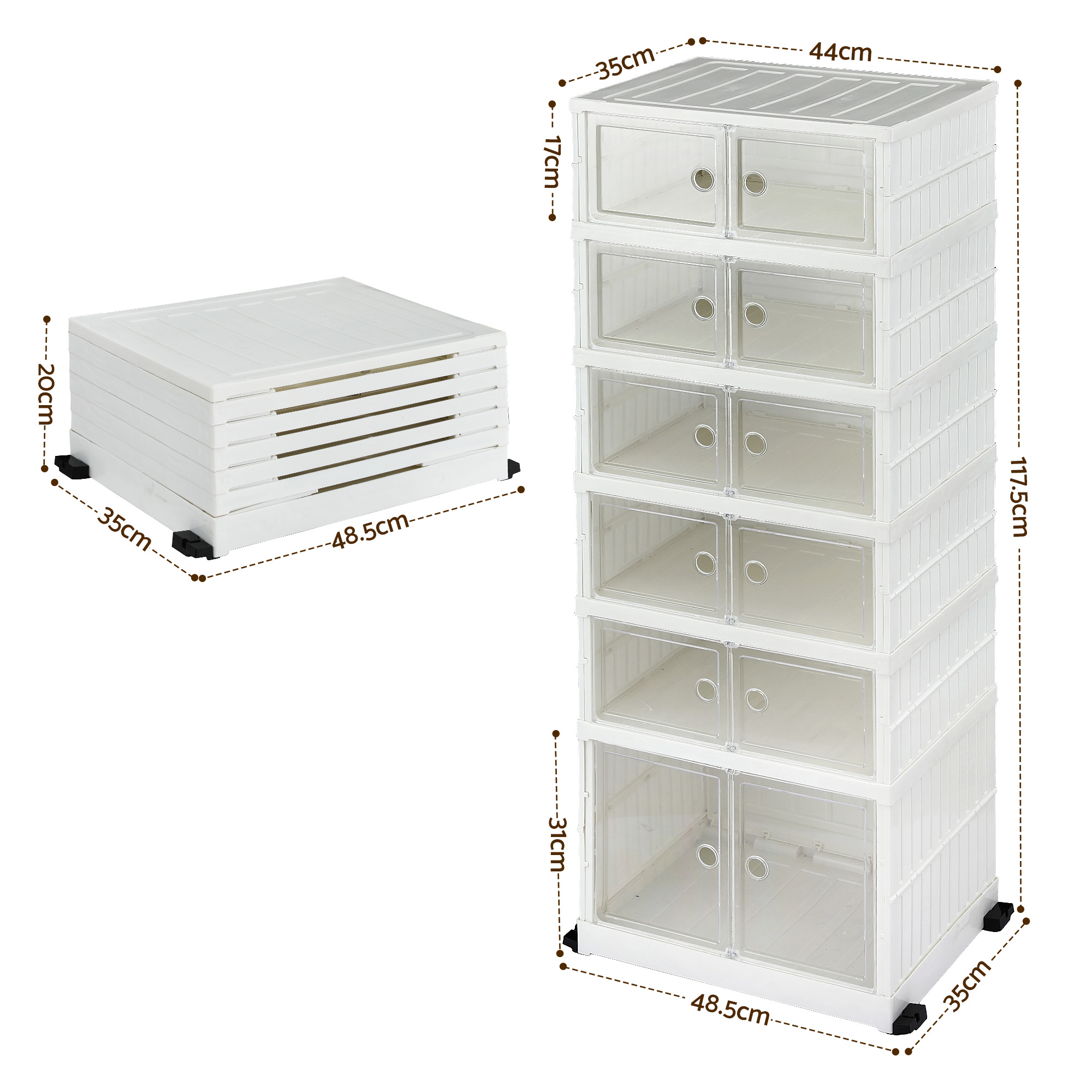 Artiss Foldable Shoe Storage Box 6 Tier 12 Pairs view 3
