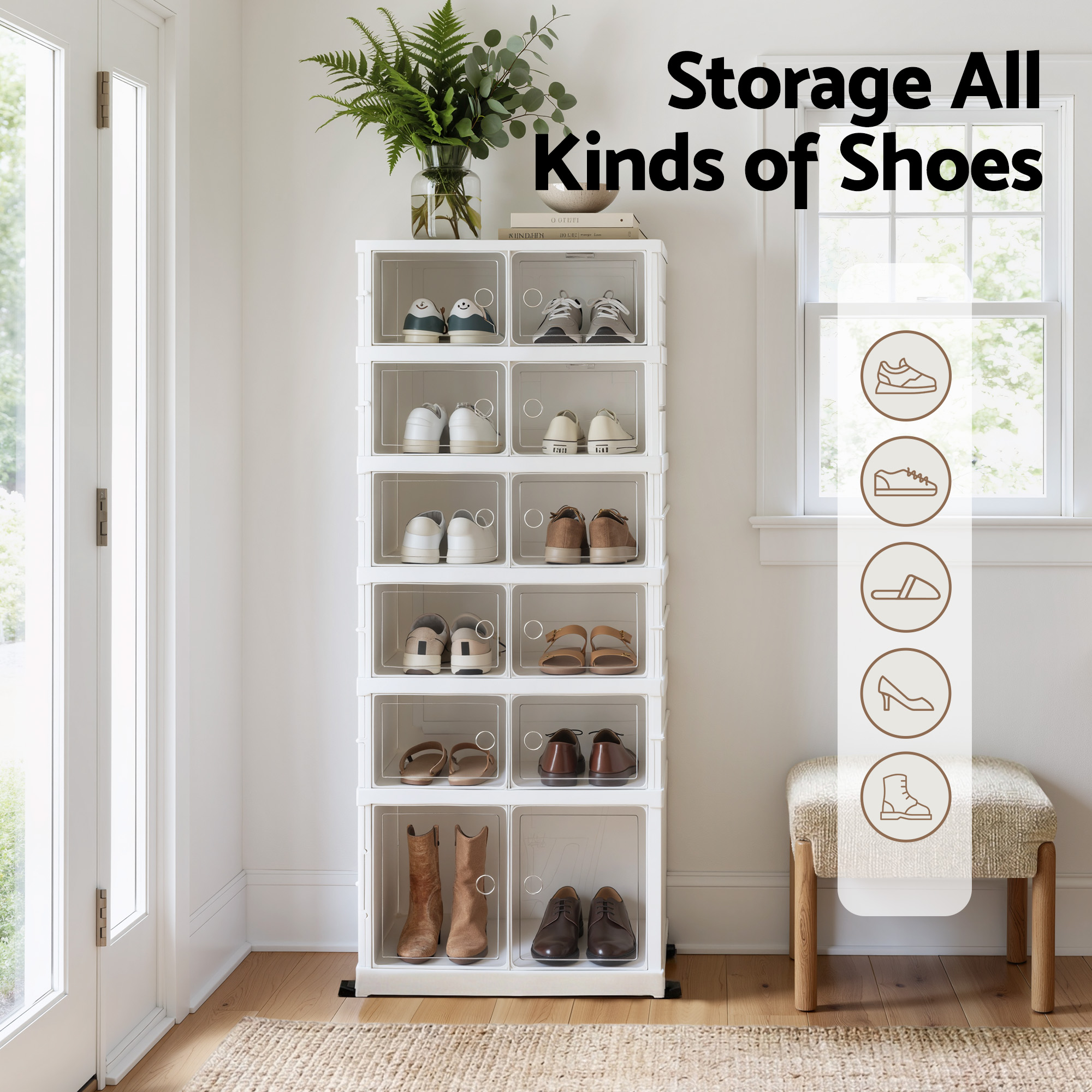 Artiss Foldable Shoe Storage Box 6 Tier 12 Pairs view 5