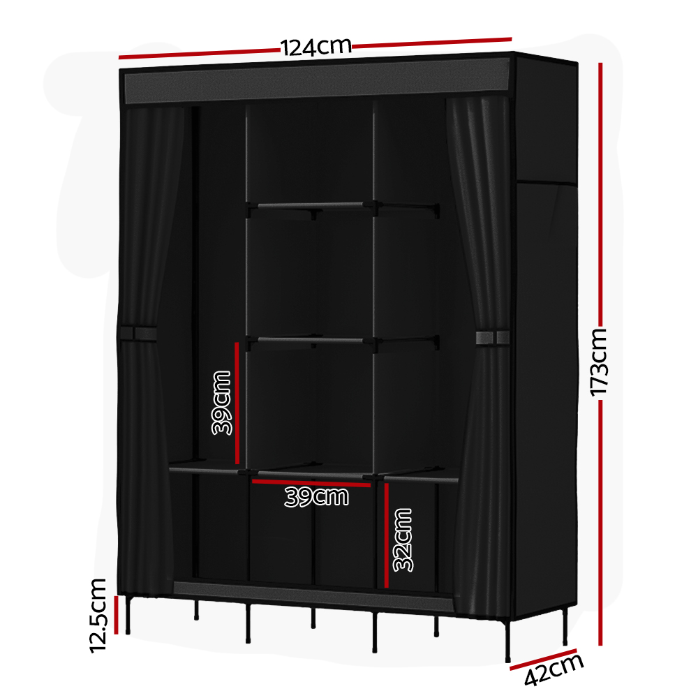 Artiss Large Portable Clothes Closet Wardrobe with Shelf view 4