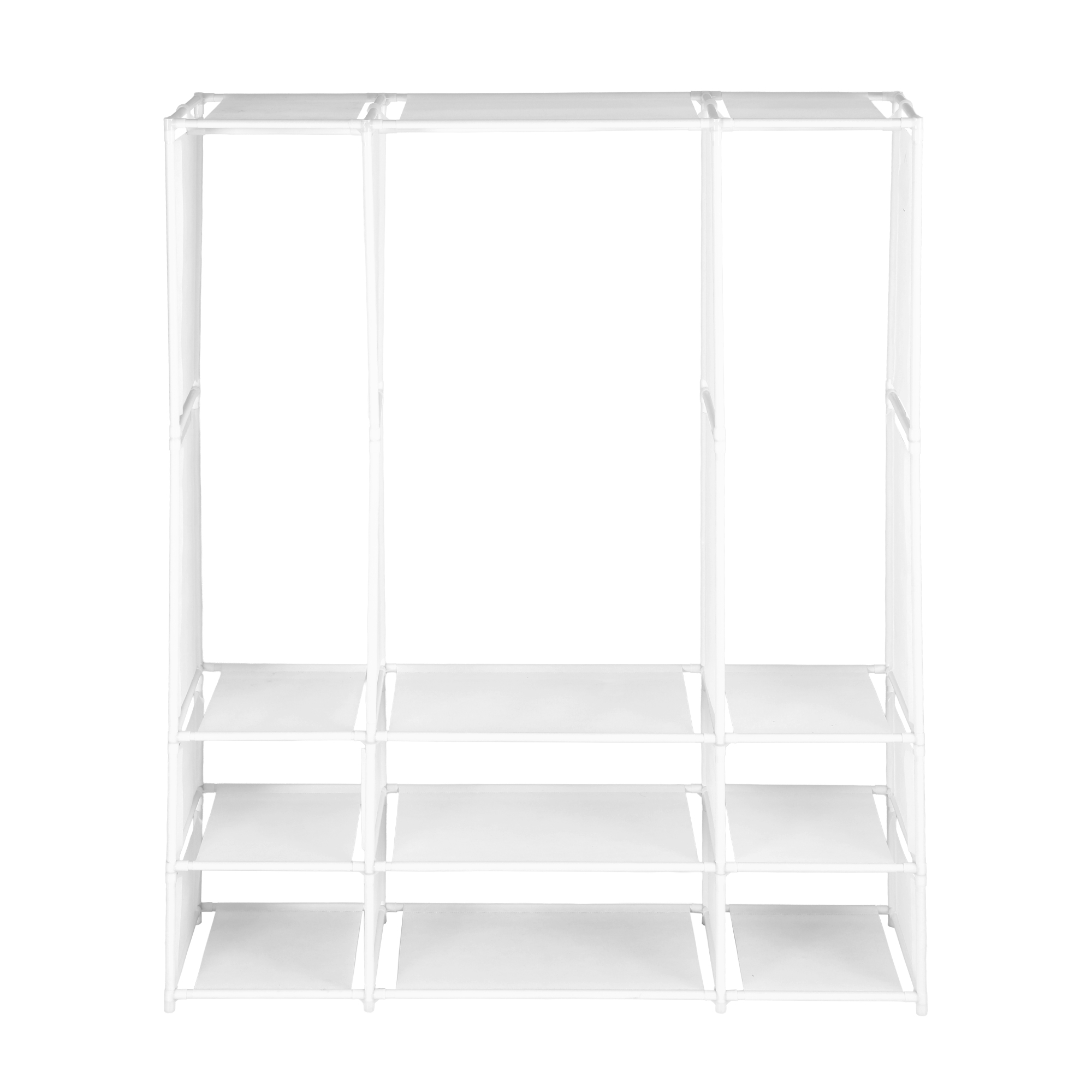Artiss White Portable Clothes Closet Wardrobe with Open Shelf view 4