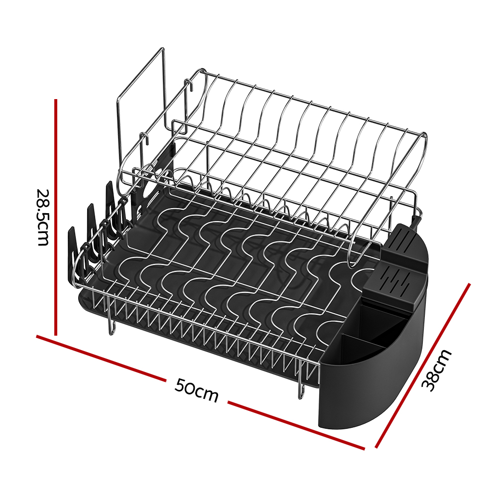Cefito 2-Tier Dish Rack with Cup Holder and Cutlery Tray view 2