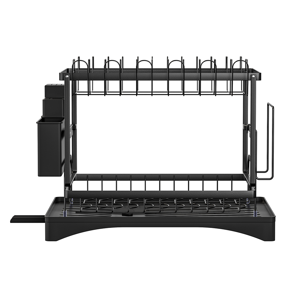 Cefito Expandable Dish Rack with Cutlery Holder, 2 Tiers view 3