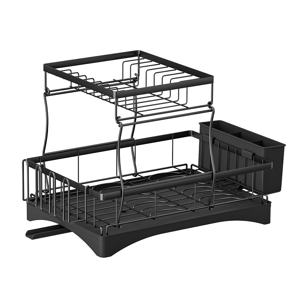 Cefito Expandable 2-Tier Dish Rack, Cutlery Tray Holder