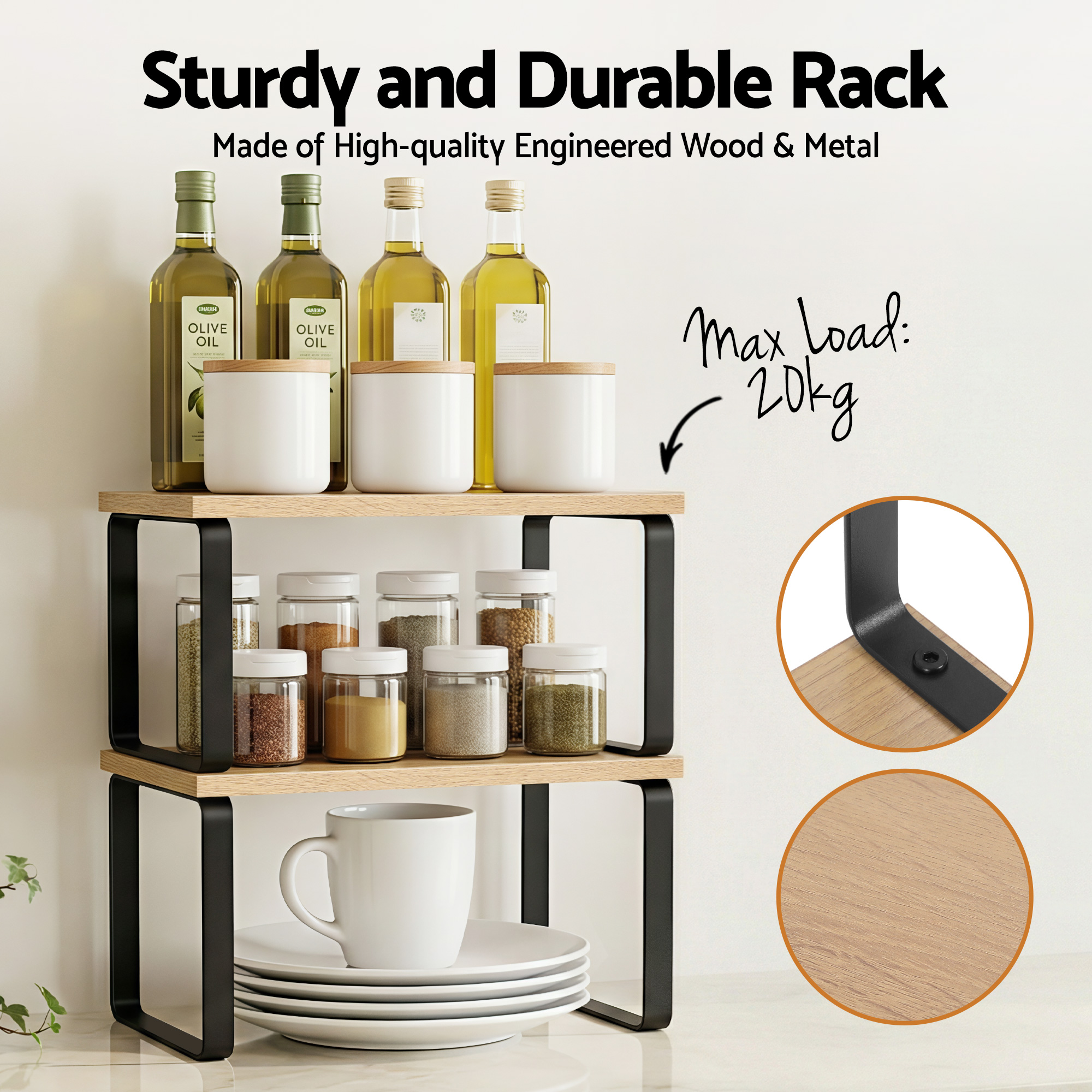 Cefito Kitchen Storage Shelves Rack, Set of 2 view 4