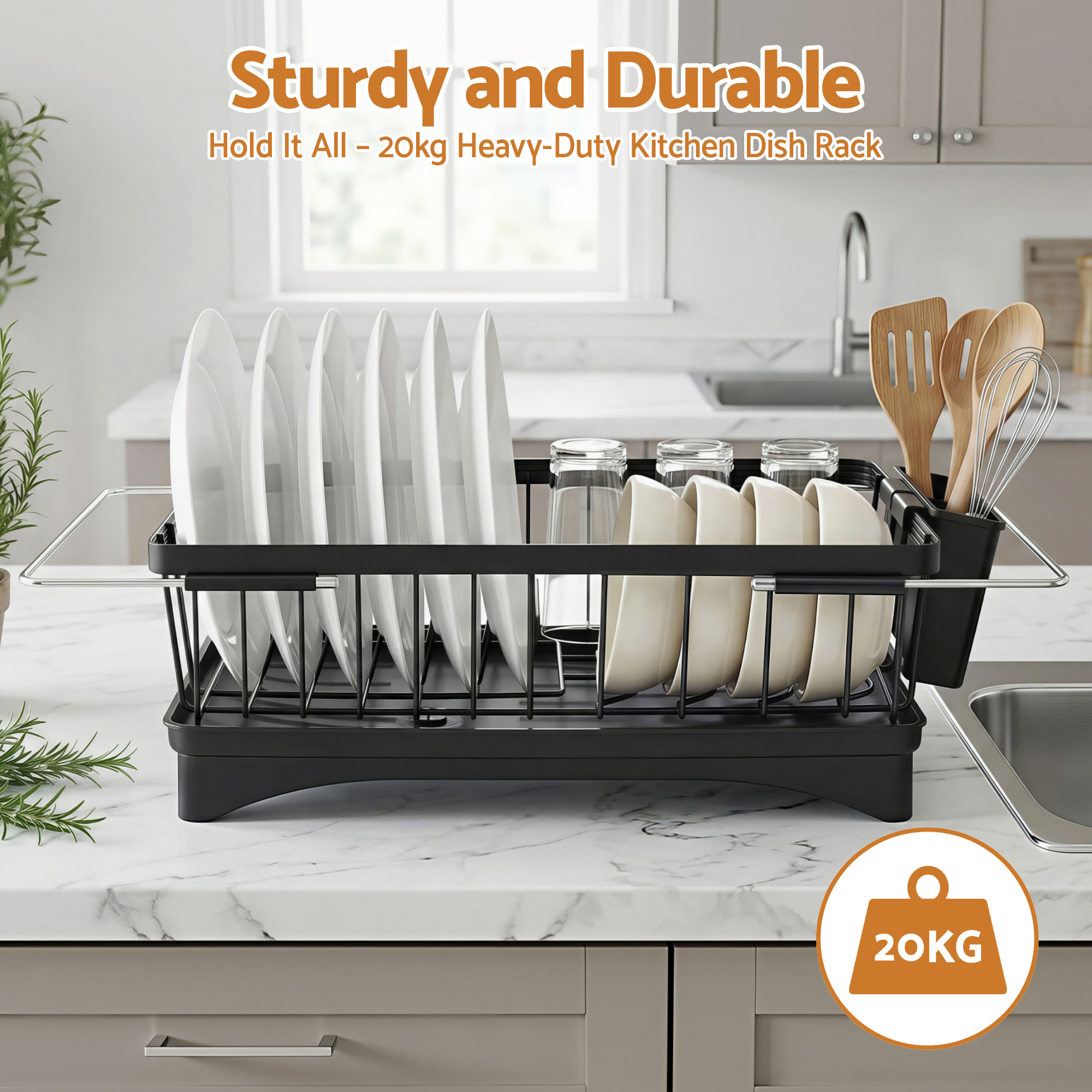 Cefito Dish Drying Rack for Kitchen Sink Organisation view 4