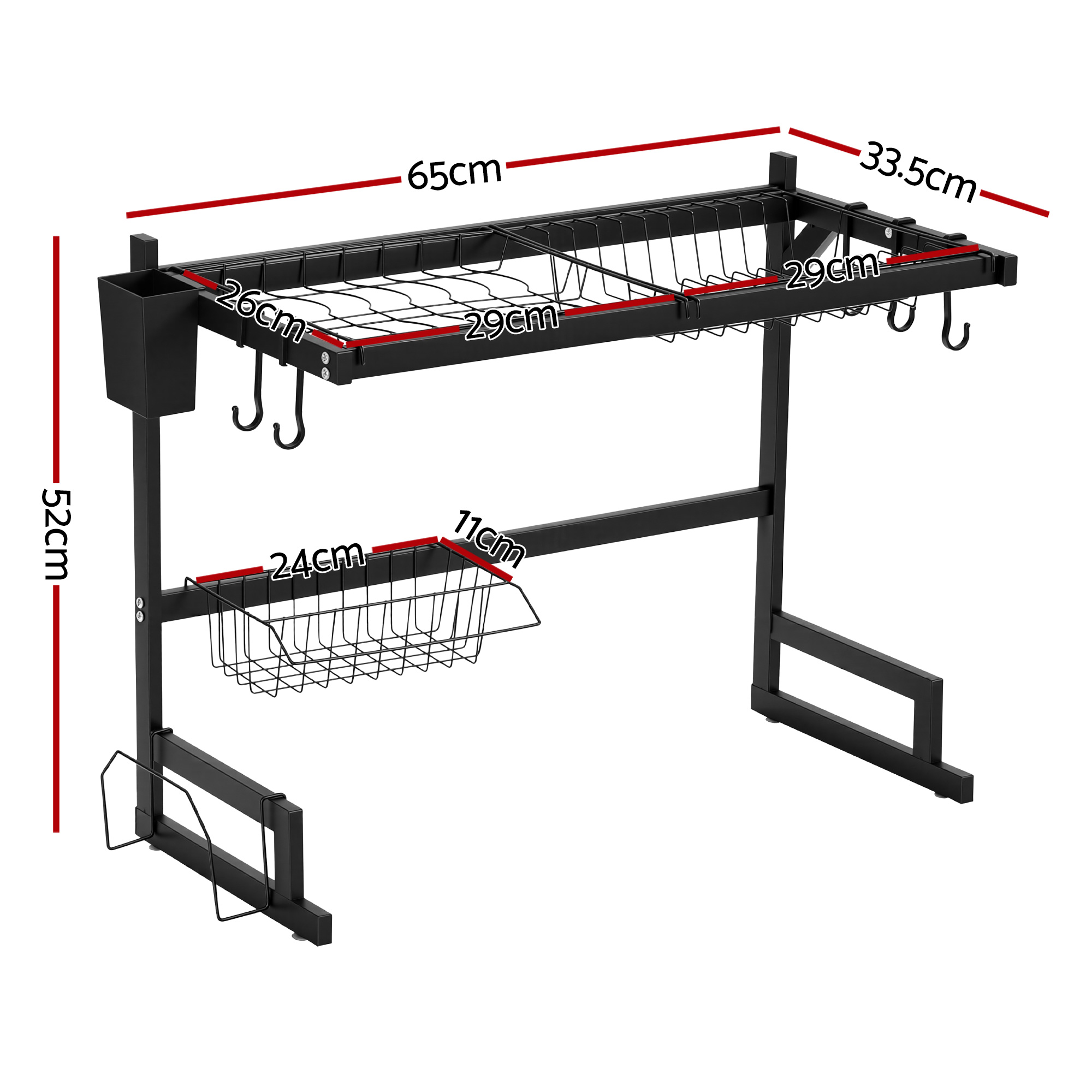 Cefito Dish Drying Rack with Sink Organiser, 2 Sizes view 2