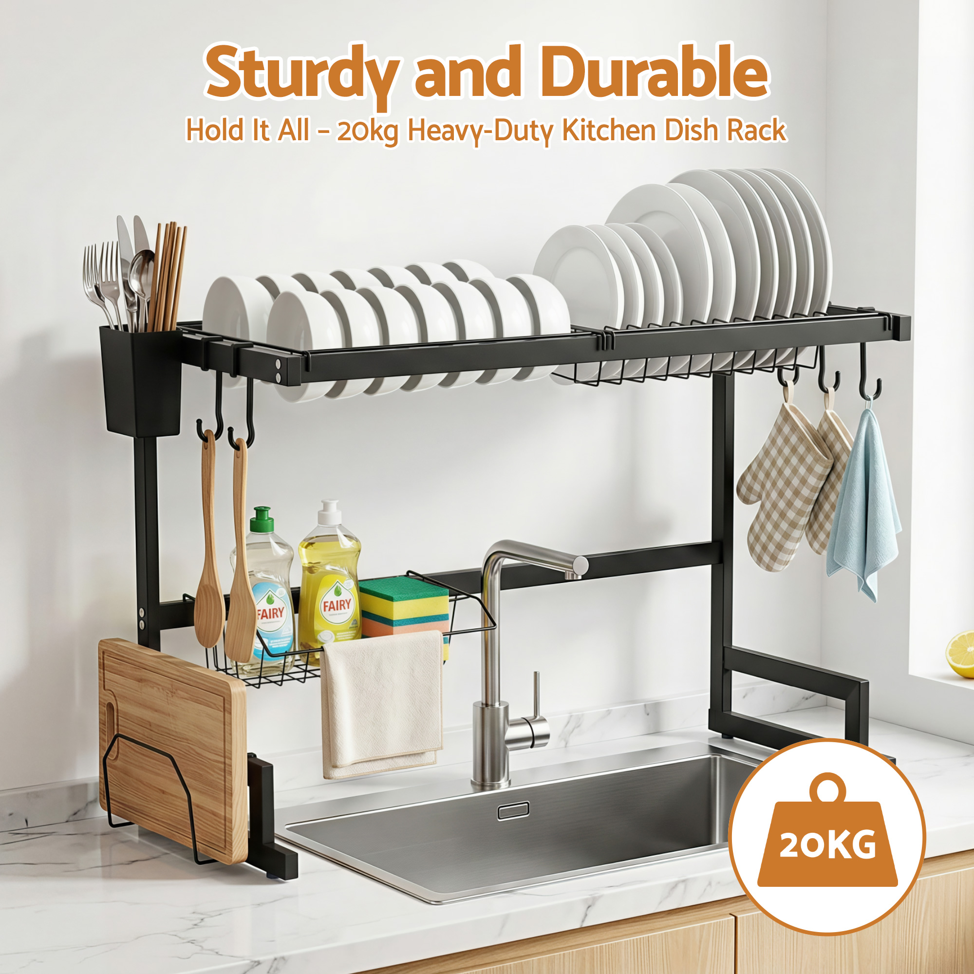 Cefito Dish Drying Rack with Sink Organiser, 2 Sizes view 5