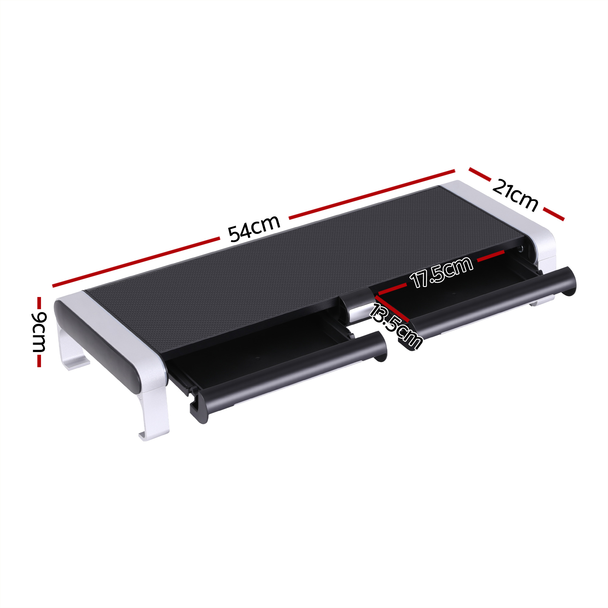 Artiss RGB Monitor Stand with USB Hub Black view 2