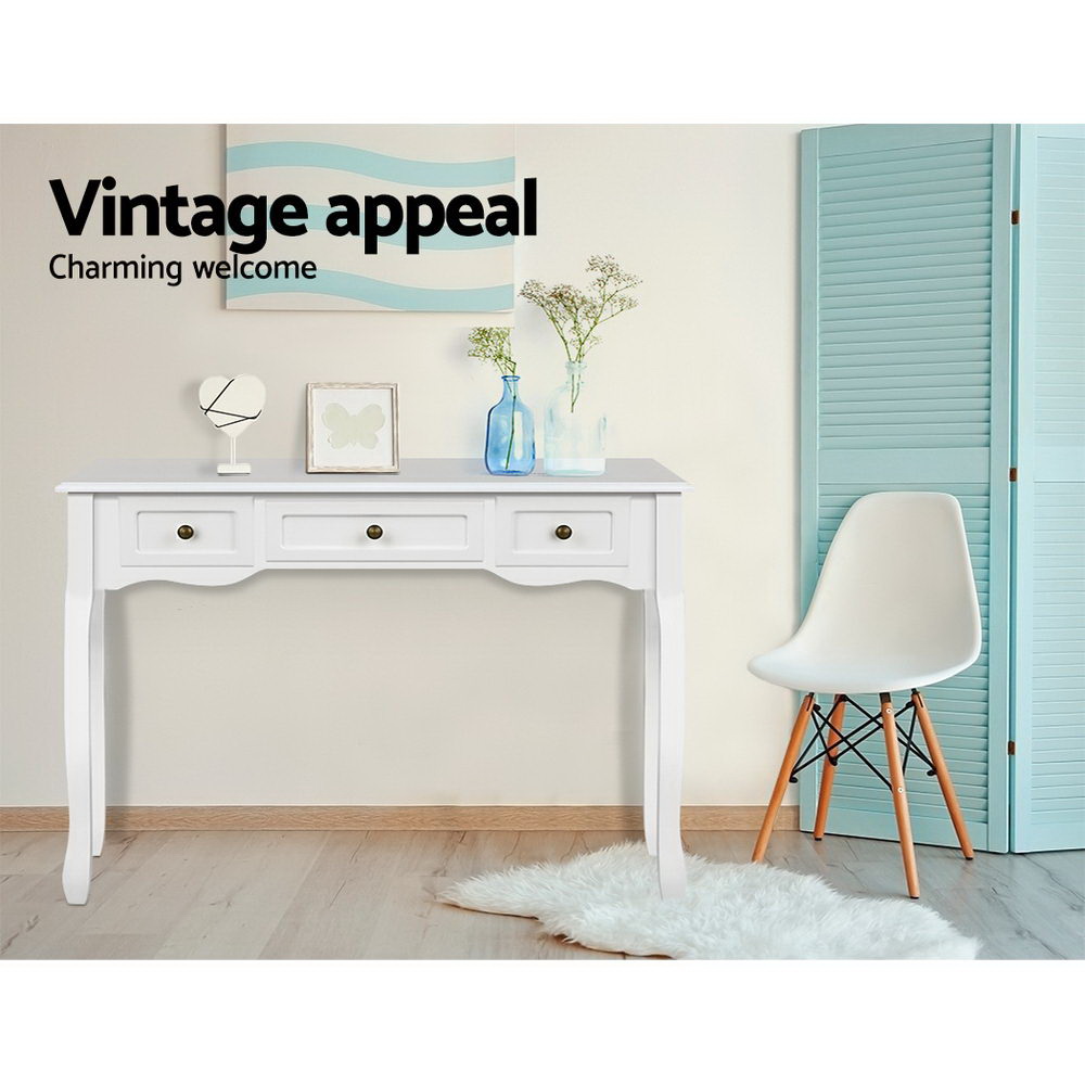 Artiss Hamptons Console Table, 3 Drawers, in 2 Colours view 5