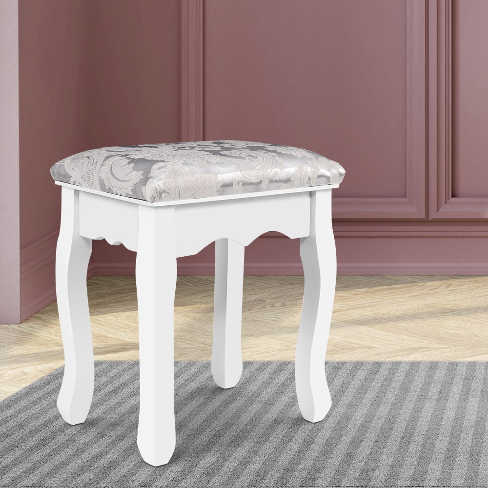 Artiss Dressing Table Stool, Velvet White