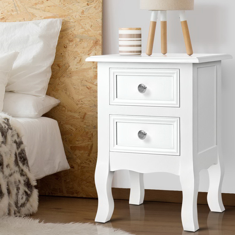 Artiss BISSET French Provincial Bedside Table, White