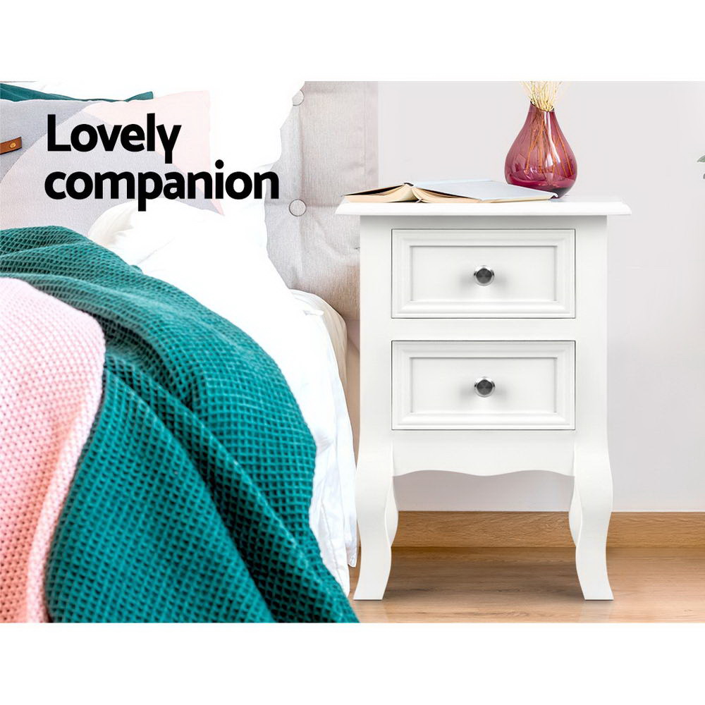 Artiss BISSET French Provincial Bedside Table, White view 3