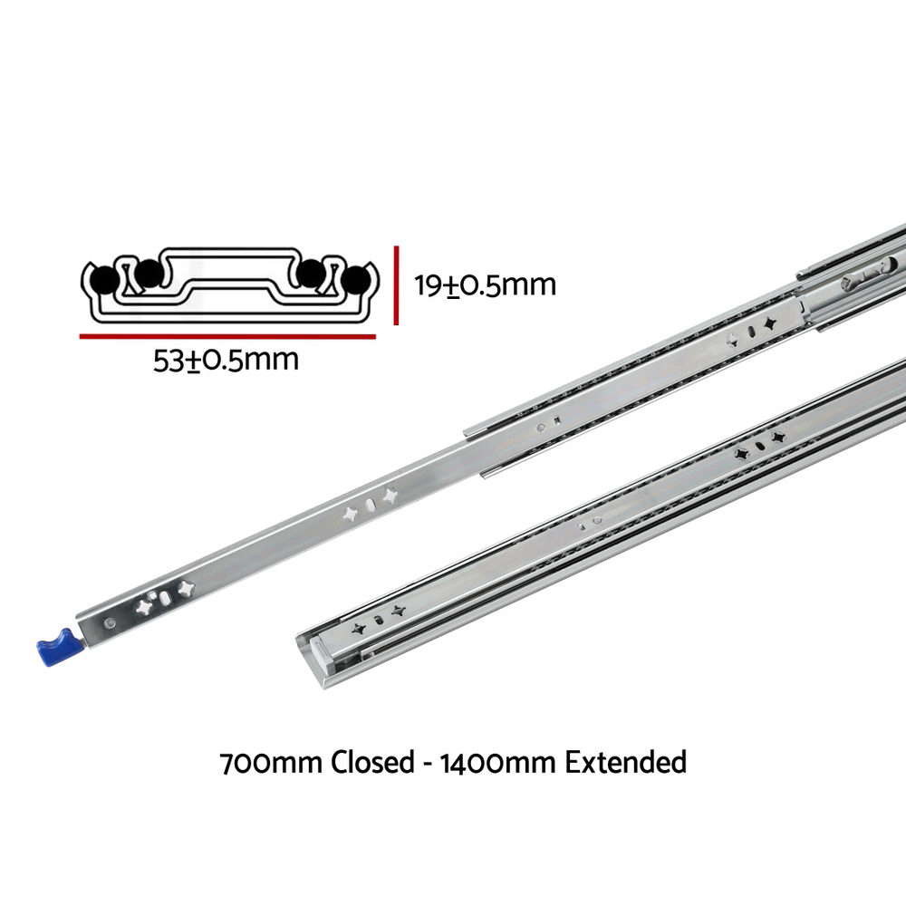 Giantz Drawer Slides Locking Pair 700 to 1400mm view 2