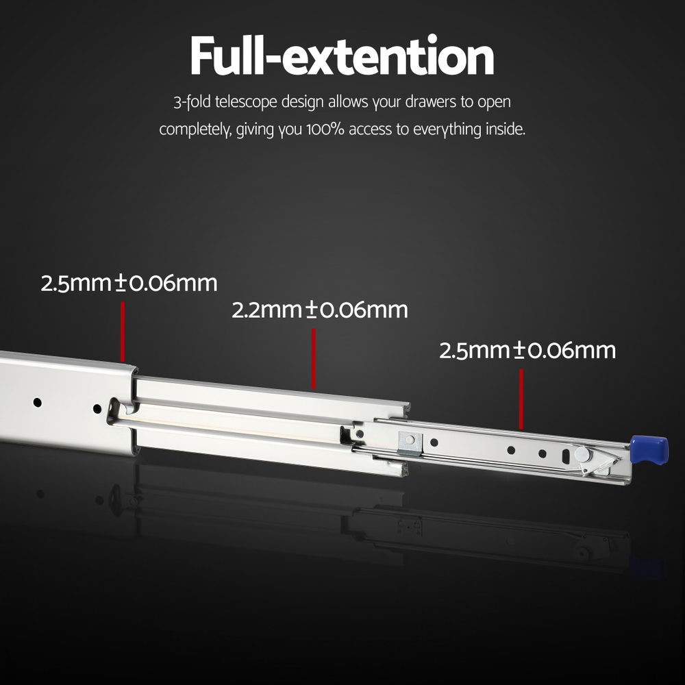 Giantz Drawer Slides 227kg Pair 1804 to 3608mm view 5