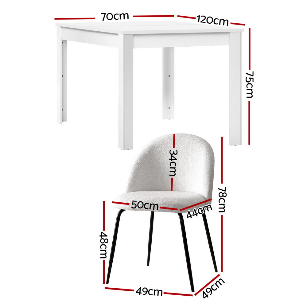 Artiss NATU Dining Table and 4 Chairs Set view 2