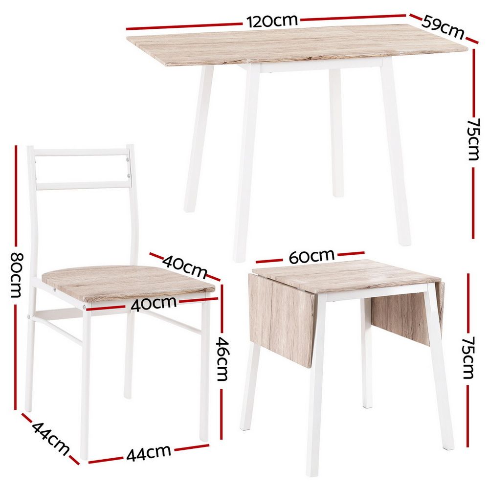Artiss 5-Piece Foldable Dining Set Natural White view 2