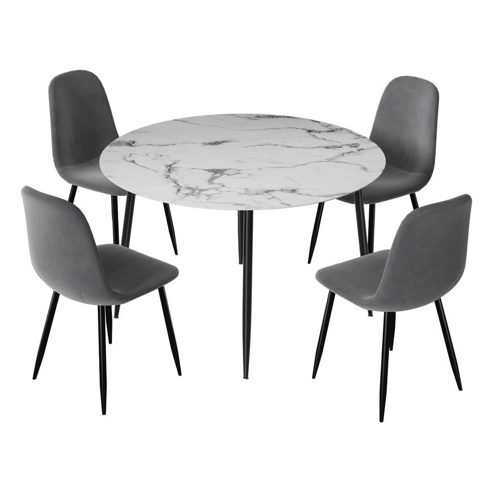 Artiss Marble Dining Table and 4 Chairs Set in 3 Styles