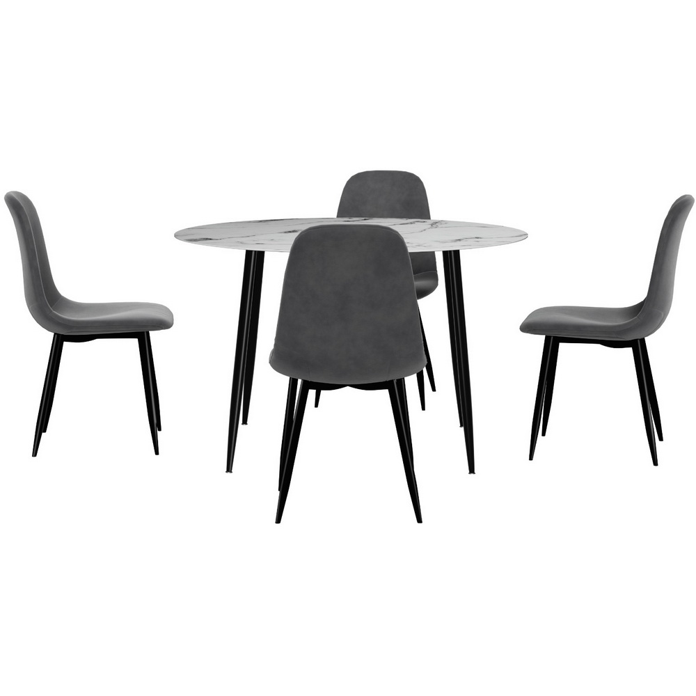 Artiss Marble Dining Table and 4 Chairs Set in 3 Styles view 3