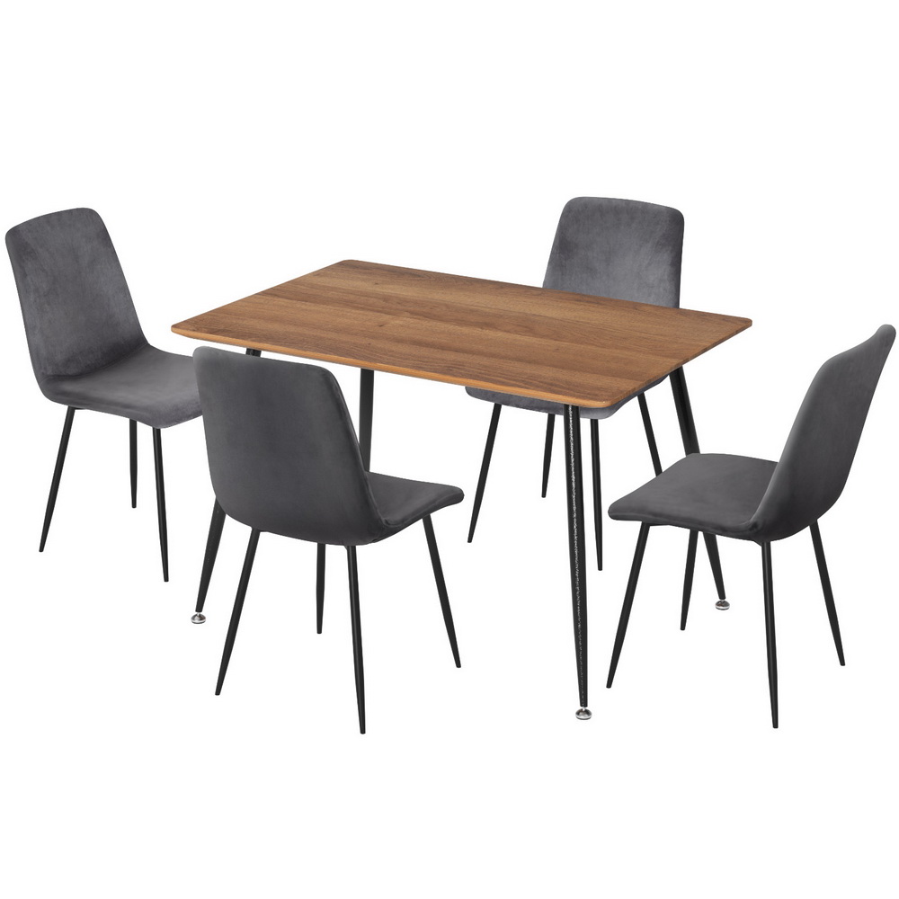 Artiss Caleb Dining Table and 4 Chairs Set in 3 Styles