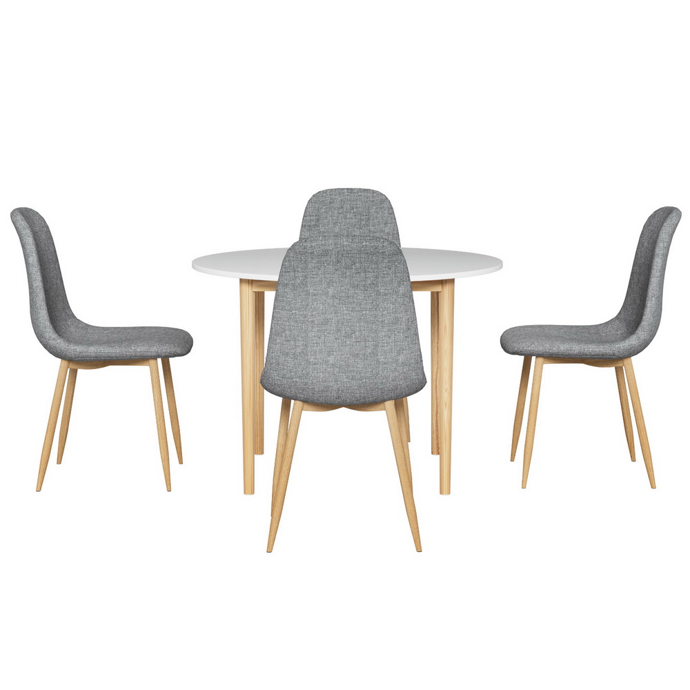 Artiss Demi Round Dining Table and 4 Chairs Set view 3
