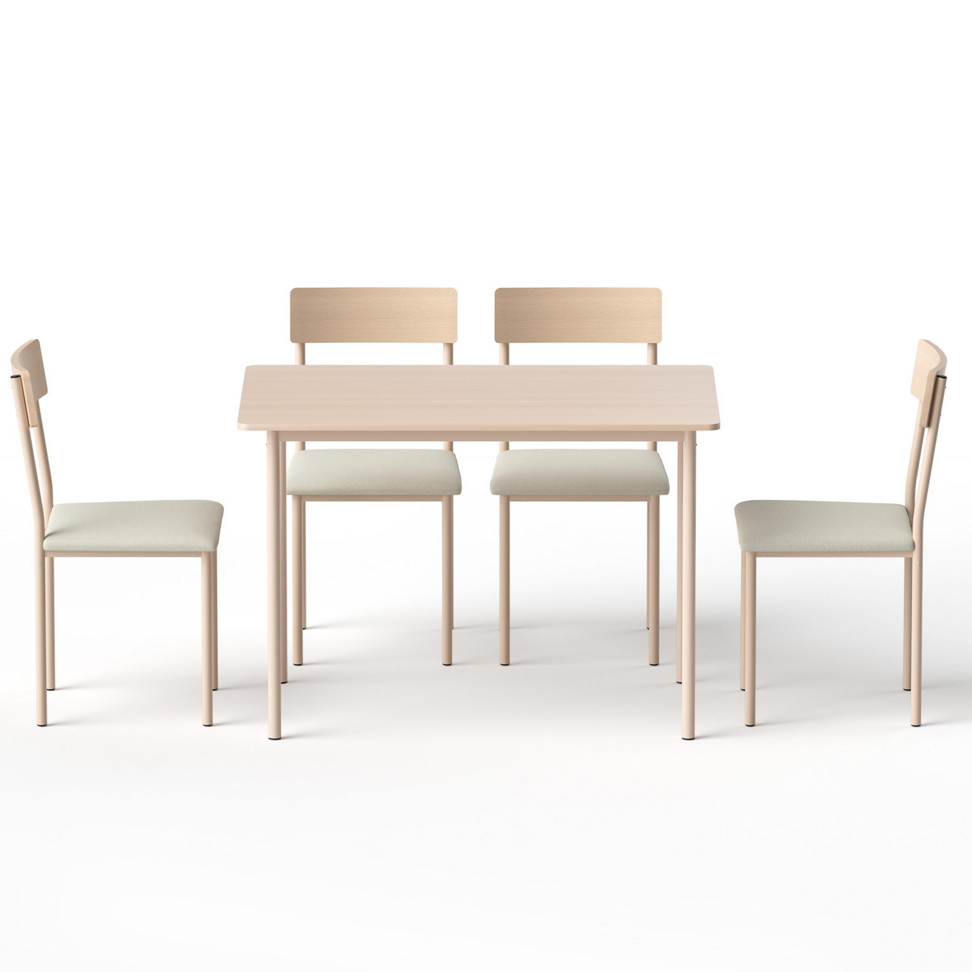 Artiss Scandi 5-Piece Dining Set Natural Beige view 3